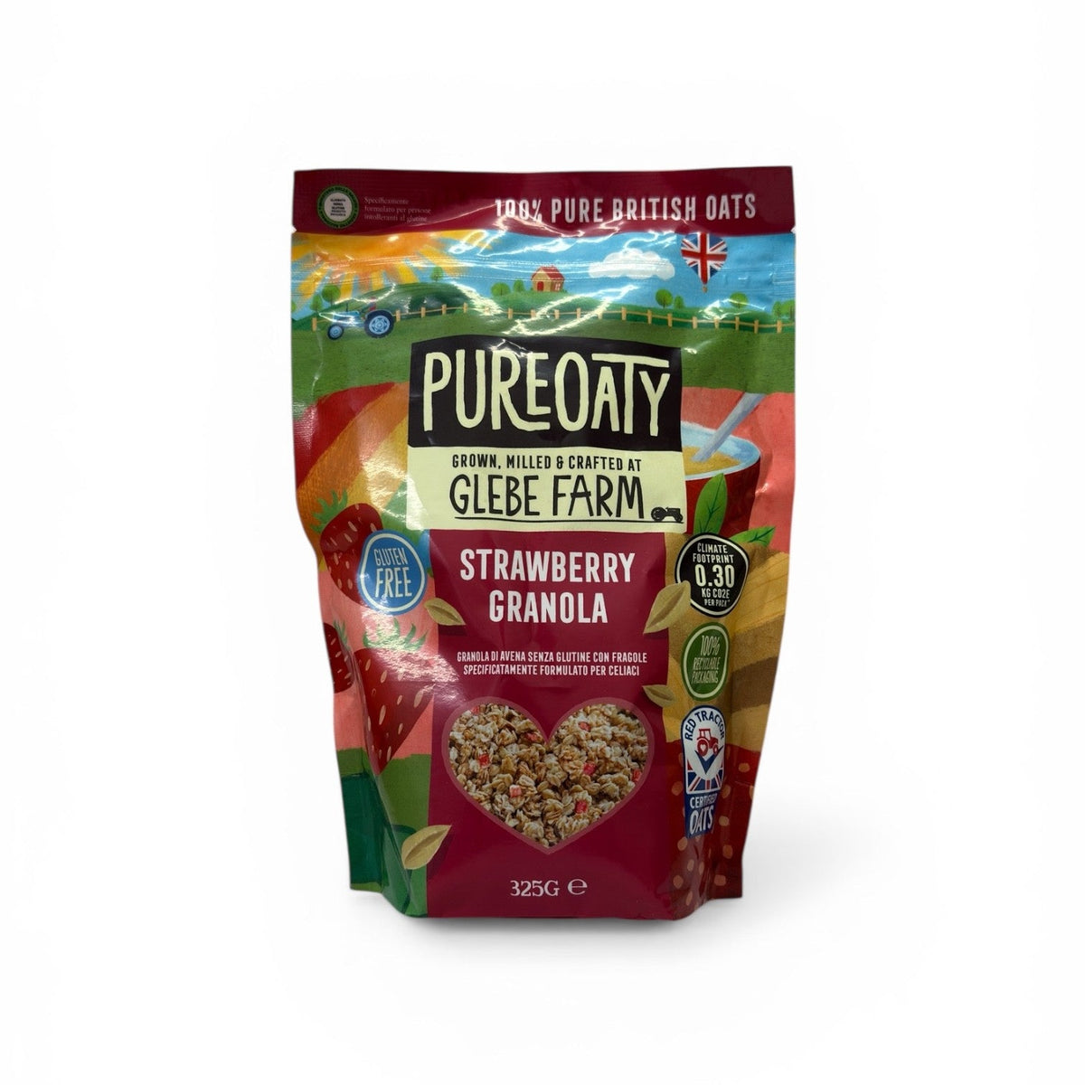 Glebe Farm Pure Oaty Gluten Free Strawberry Granola 325g