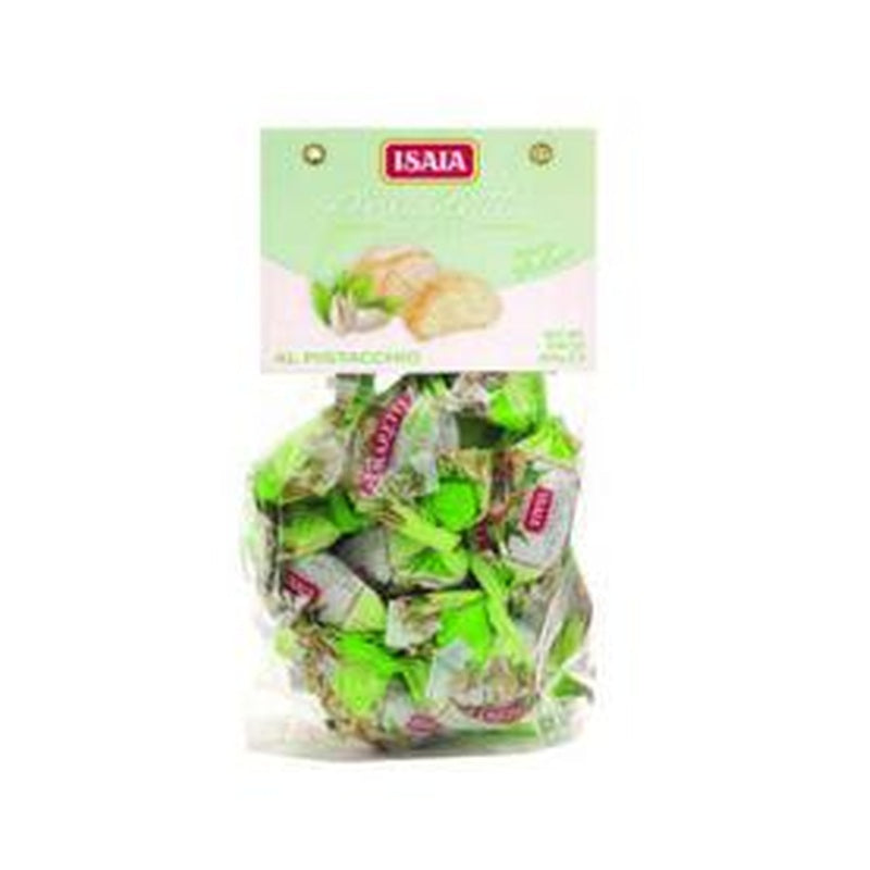 Isaia Pistachio Amaretti 250g bag, current supplier packaging