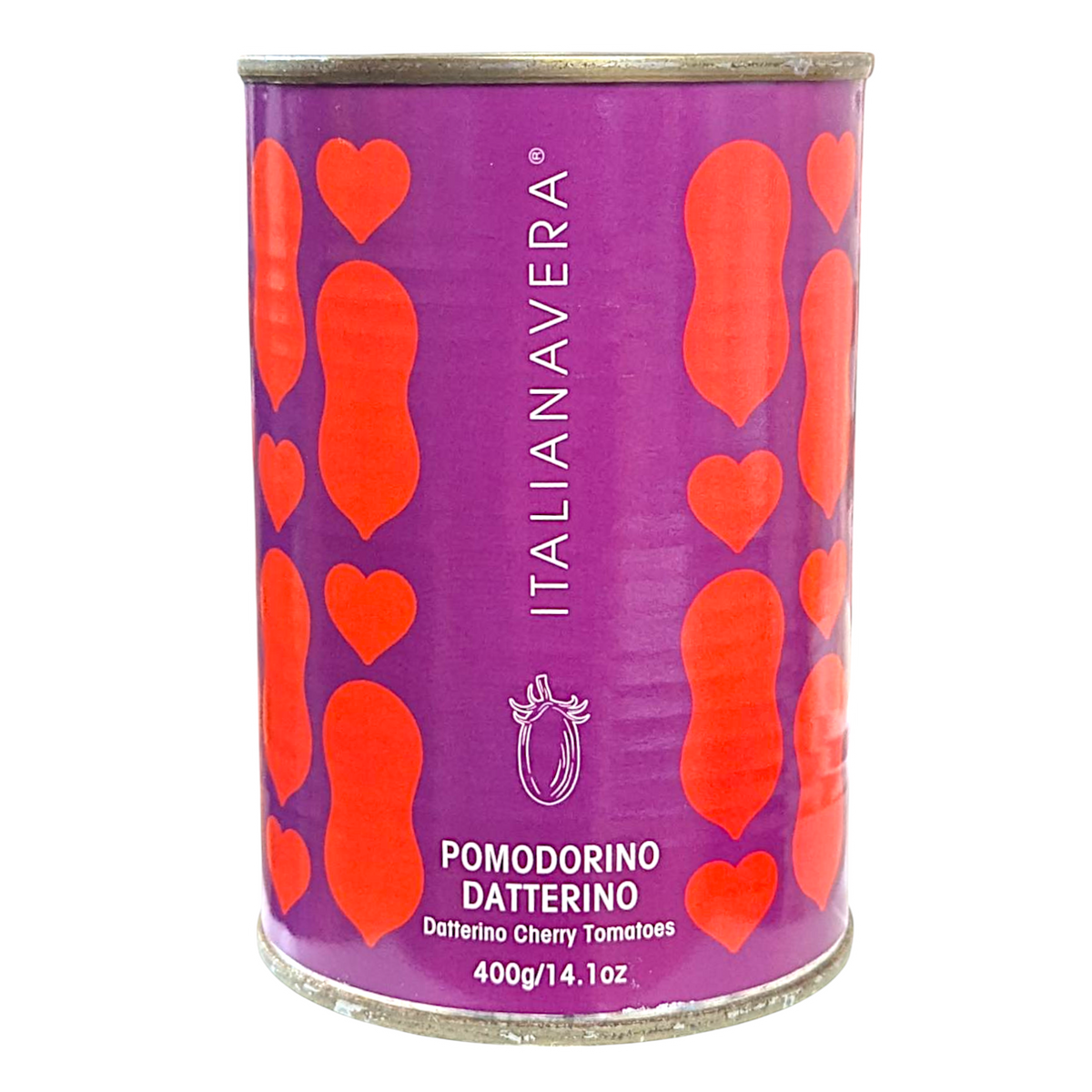 Italianavera Pomodorino Datterino 400g, purple and red illustrated can