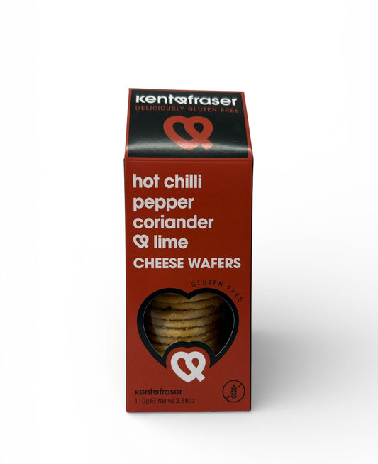 KENT & FRASER Gluten Free Chilli Pepper, Coriander and Lime Cheese Wafers