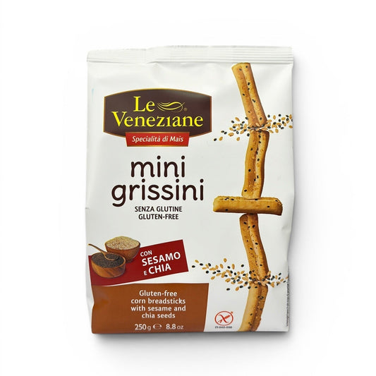 LE VENEZIANE Gluten Free Mini Grissini Chia & Sesame seeds 250g