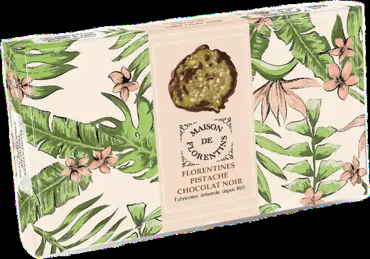 Maison de Florentins Pistachio and Dark Chocolate 100g retail box