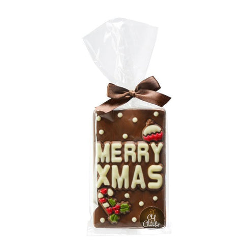 CHEF DU CHOCOLATE Milk Chocolate Merry Christmas Chocolate Bar