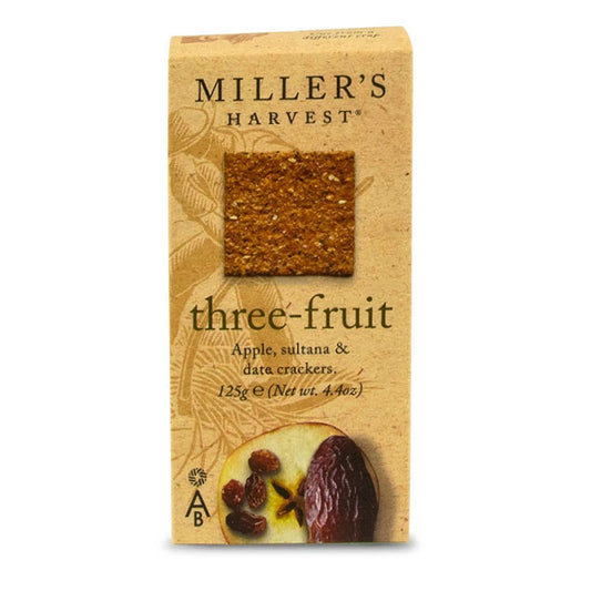 Miller's Harvest Three Fruit Crackers 125g