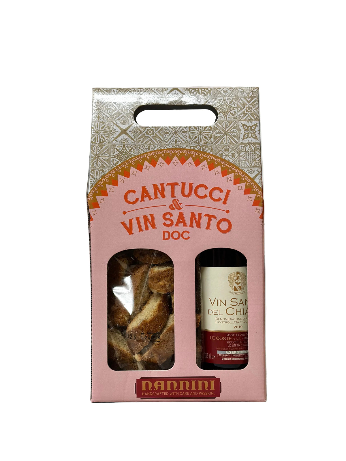 Nannini Cantucci and Vin Santo gift set, 200g almond biscuits with 375ml Vin Santo
