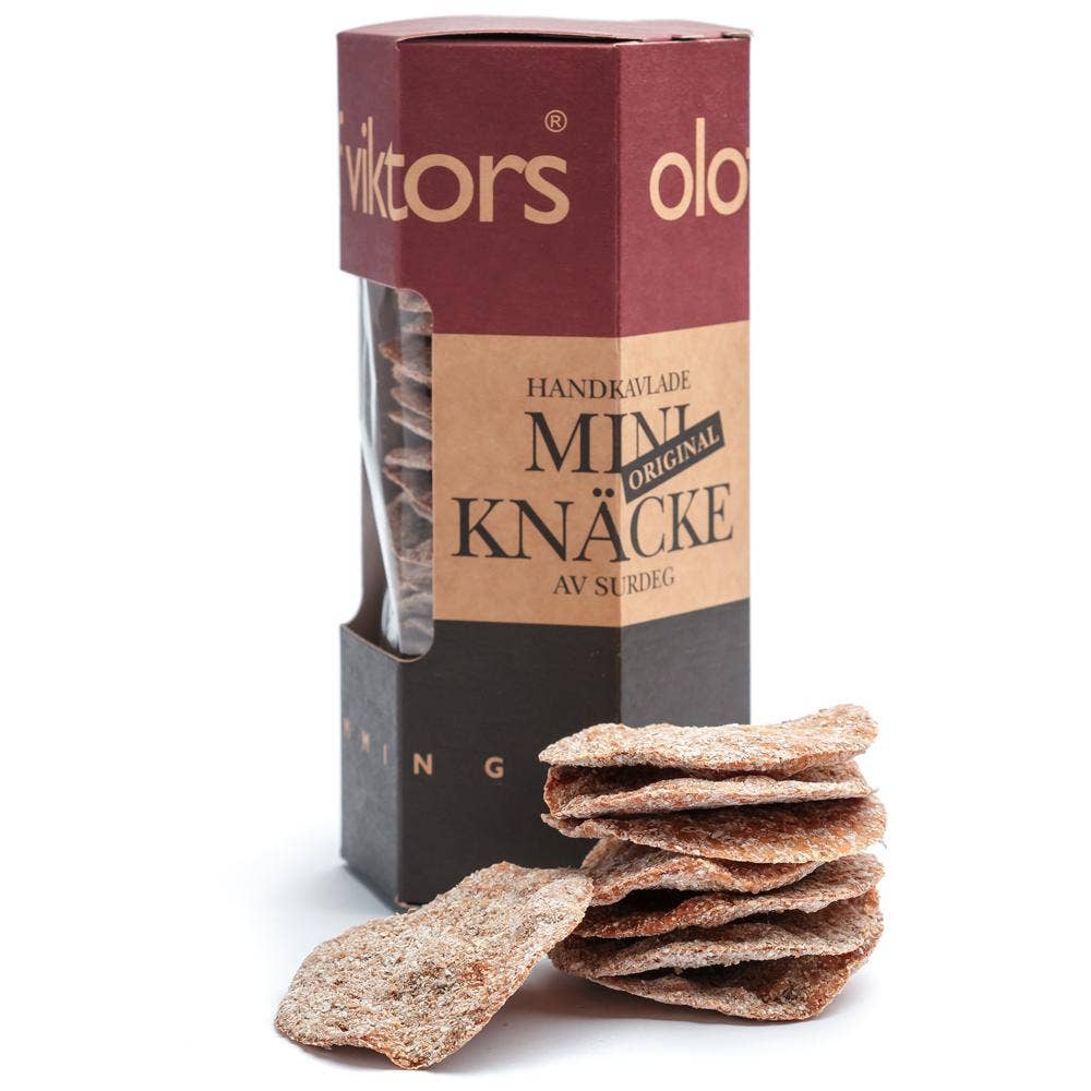 Olof Viktors original 85g mini crispbread carton and crispbread