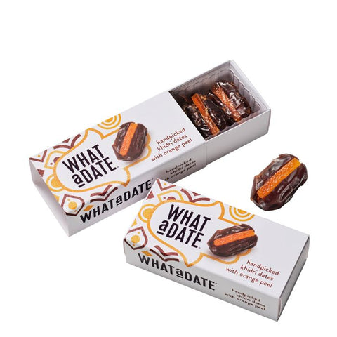 WHAT A DATE Organic Dates with Orange Peel Snackpack 50g