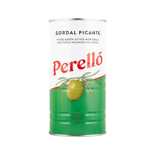 Perelló Gordal Pitted Spicy Green Olives 600g Tin