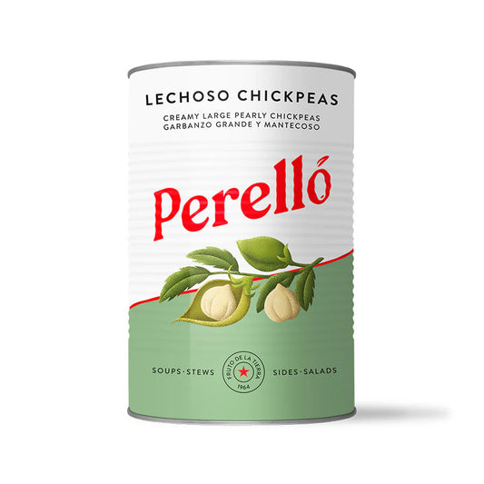 Perelló Lechoso Chickpeas 400g tin front pack shot