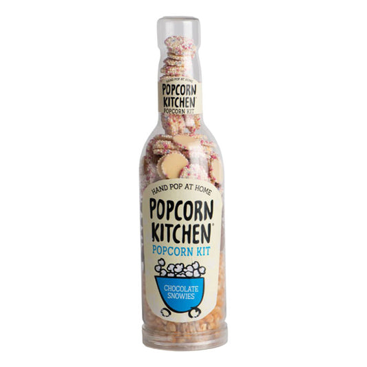 POPCORN KITCHEN Pop At Home Chocolate Snowies Gift Bottle Kit 440g