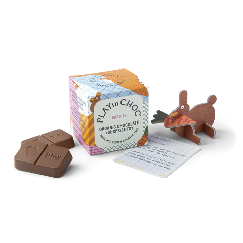 PLAYIN CHOC Rabbits Organic ToyChoc Box 43g