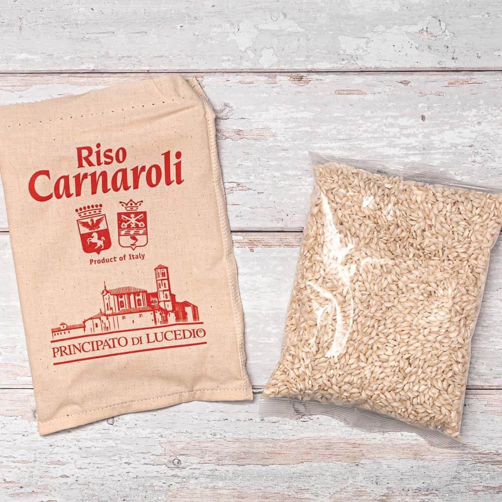 Principato di Lucedio Carnaroli Rice 500g cotton bag and sealed rice inside