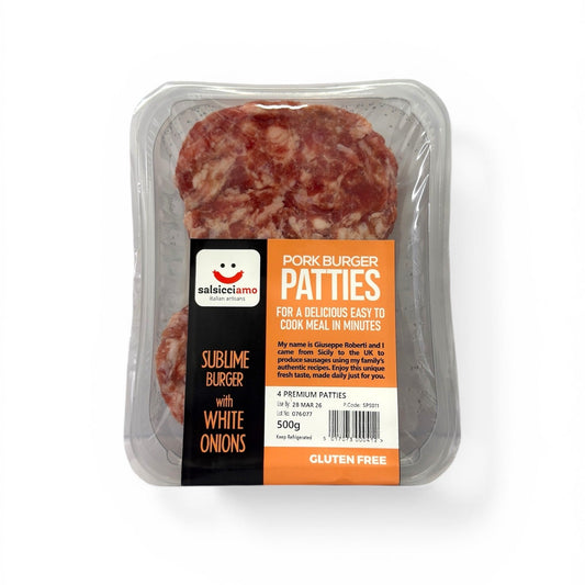 Salsicciamo Pork Patties with White Onions