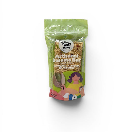 Seven Ate Nine Sesame Bar with Pistachio, Almond and Cranberry