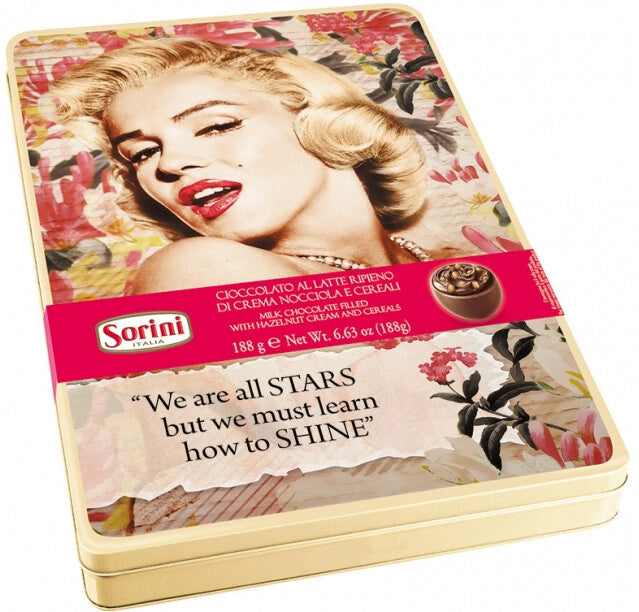 Sorini Marilyn milk chocolate hazelnut cream pralines 188g tin