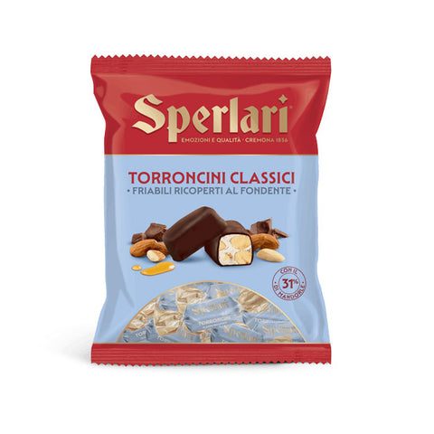 SPERLARI Torroncini Classic Dark Chocolate Covered Almond Nougat Bites