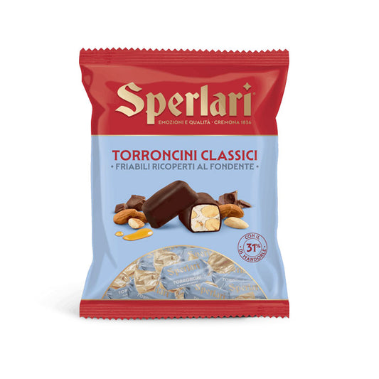SPERLARI Torroncini Classic Dark Chocolate Covered Almond Nougat Bites 117g