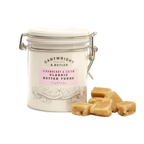 Cartwright & Butler Strawberry Clotted Cream Fudge Tin 175g