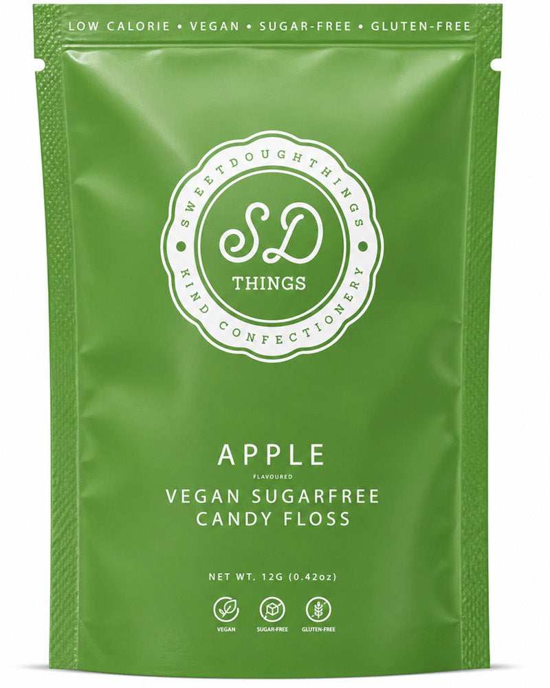 SweetDoughThings Apple Sugar Free Candy Floss 12g green pouch