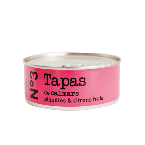 L’ATELIER DU CUISINIER N°3 Tapas - squid, compote of piquillo peppers & fresh lemon 215g Tin