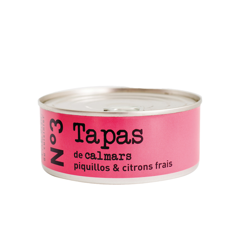 L’ATELIER DU CUISINIER N°3 Tapas - squid, compote of piquillo peppers & fresh lemon 215g Tin