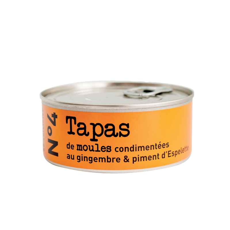 L’Atelier du Cuisinier N°4 Tapas - mussels with ginger and Espelette pepper 215g Tin
