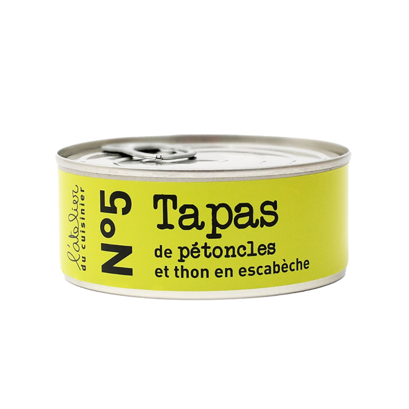 L’ATELIER DU CUISINIER N°5 Tapas - scallops & tuna in escabeche Mediterranean marinade 215g Tin