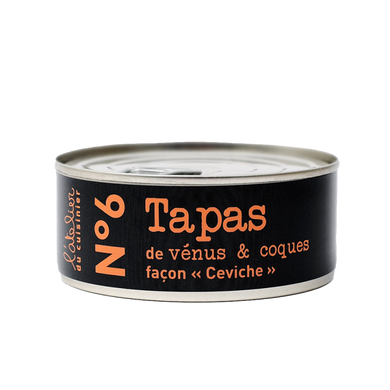 L’ATELIER DU CUISINIER  N°6 Tapas - venus and cockles seasoned ceviche style, pepper marinade 215g Tin