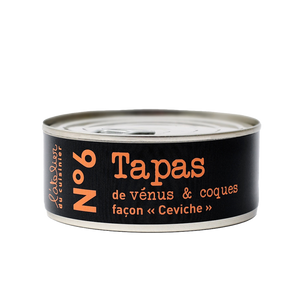 L’ATELIER DU CUISINIER  N°6 Tapas - venus and cockles seasoned ceviche style, pepper marinade 215g Tin