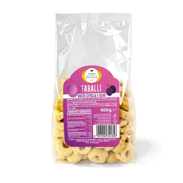 Terre di Puglia Taralli Cipolla e Olive 400g