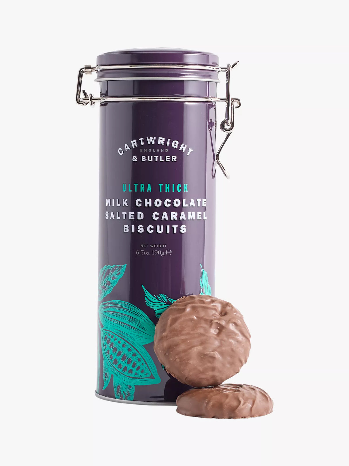 Cartwright & Butler Ultra Thick Milk Chocolate Salted Caramel Biscuits Tin 190g