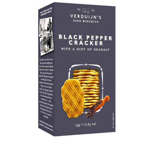VERDUIJN'S Black Pepper Crackers with Sea Salt 75g
