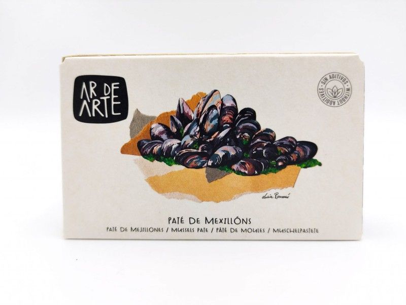 Ar de Arte Pâté de Mexillóns mussels pâté 90g original illustrated retail pack