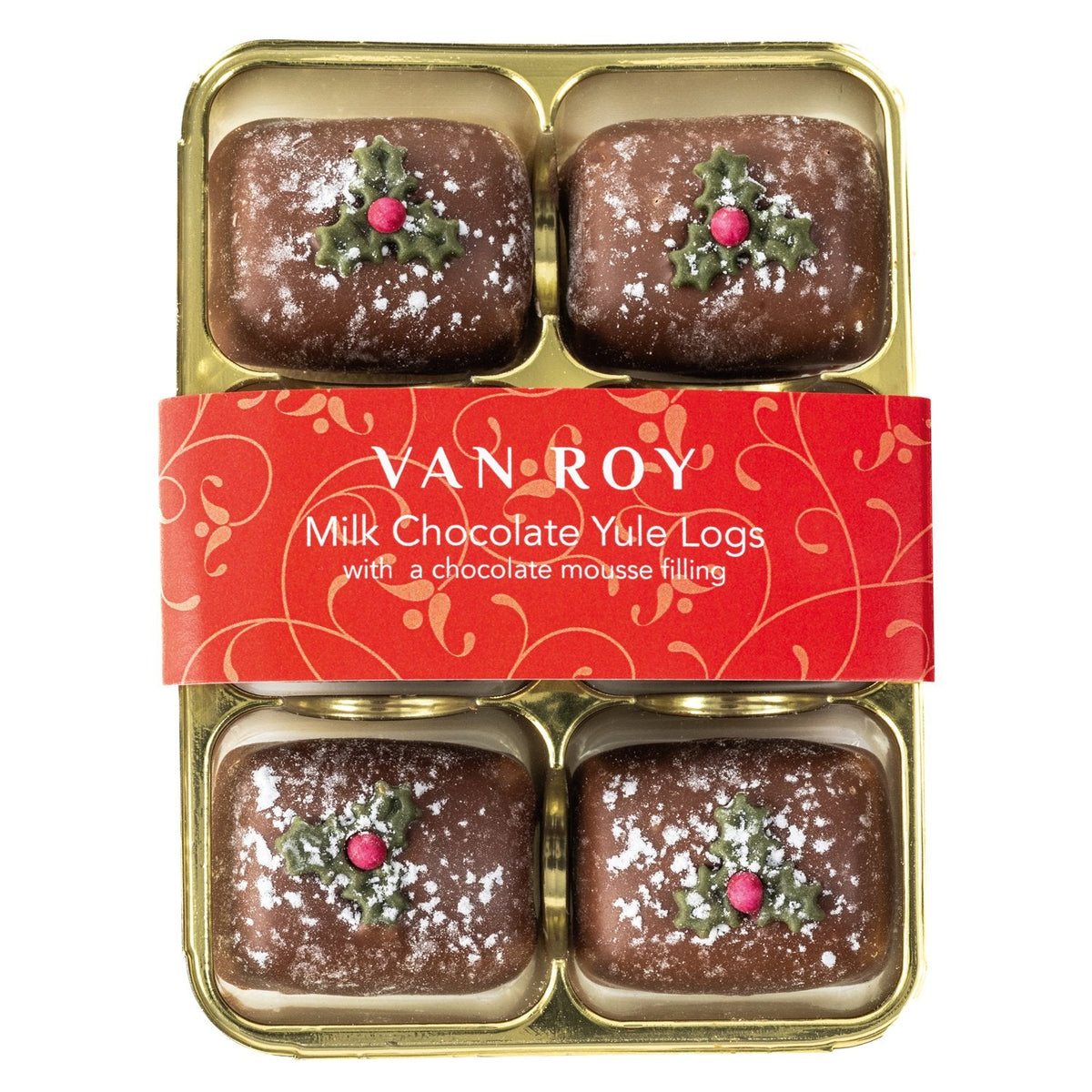 Van Roy Milk Chocolate Yule Logs with Chocolate Mousse 80g (VR339)