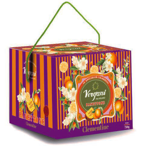 Vergani Calabria Clementine Panettone 750g in the matching illustrated Calabria gift box