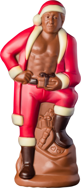 Weibler decorated hollow milk chocolate Christmas man 150g