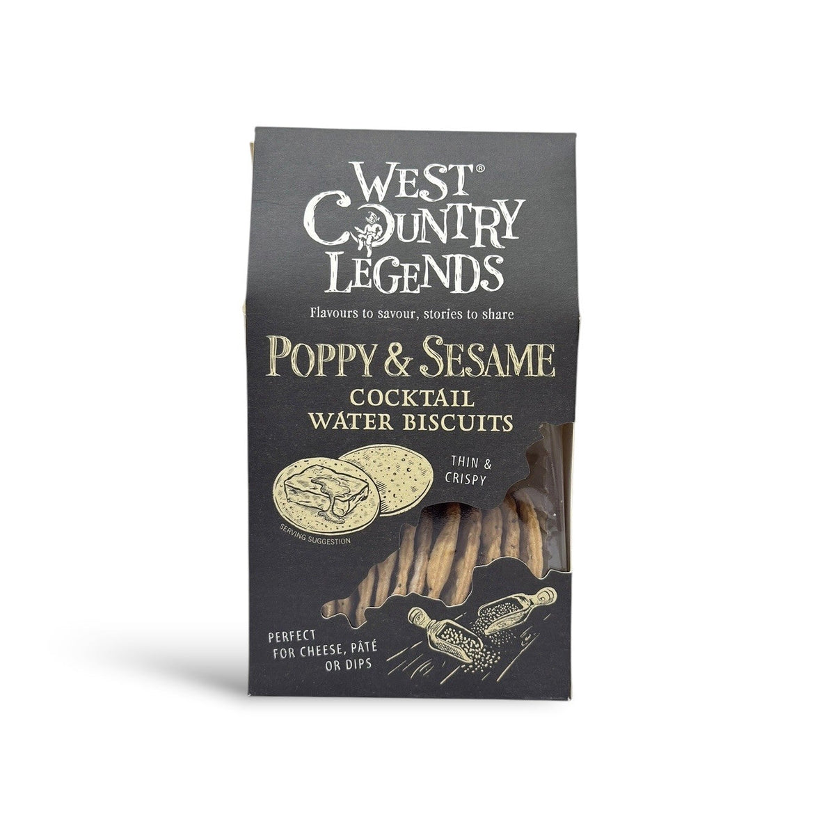 West Country Legends Poppy & Sesame Cocktail Water Biscuits