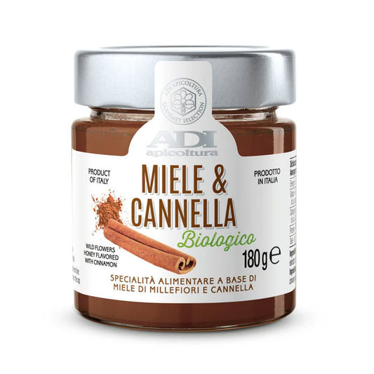 ADI APICOLTURA Organic Wildflower Honey with Cinnamon 180g