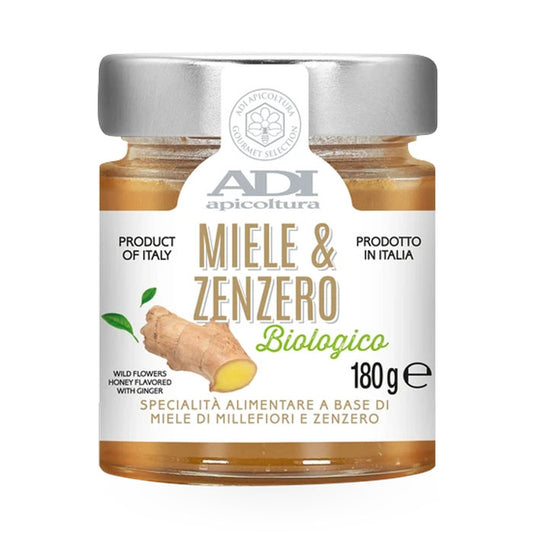 ADI APICOLTURA Organic Wildflower Honey with Ginger 180g