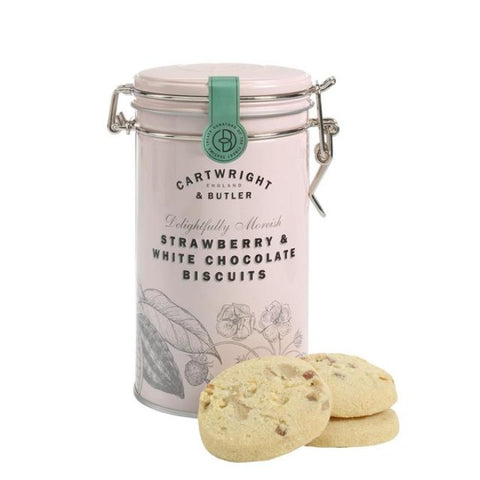 CARTWRIGHT & BUTLER Strawberry And White Chocolate Biscuit Tin 200g
