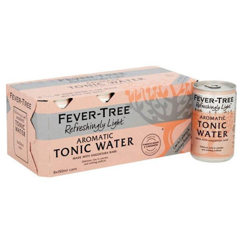 FEVER-TREE Refreshingly Light Aromatic Tonic Water Cans 8 x 150ml