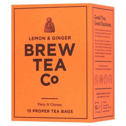 BREW TEA CO Lemon & Ginger Tea Bags x 15