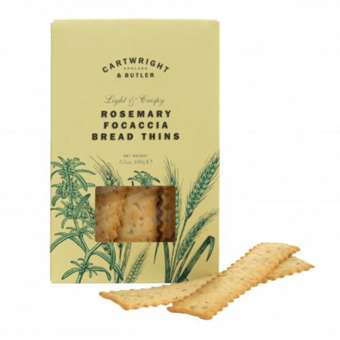 CARTWRIGHT & BUTLER Rosemary Focaccia Bread Thins 100g