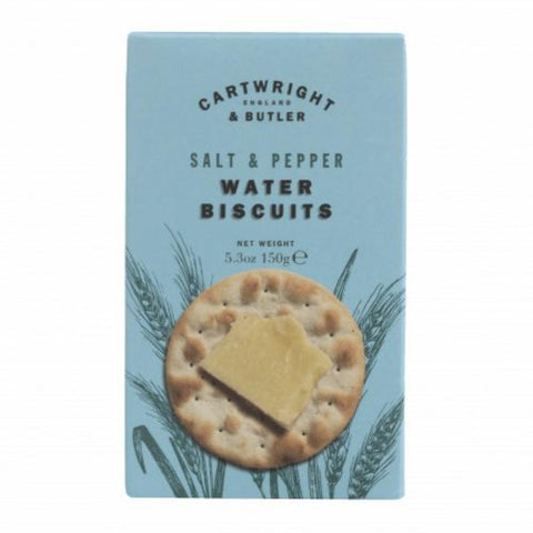 CARTWRIGHT & BUTLER Water Biscuits with Sea Salt & Black Pepper 150g