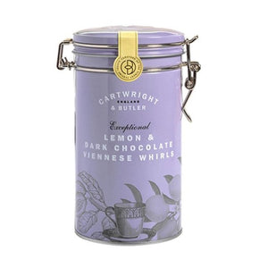 CARTWRIGHT & BUTLER Lemon & Dark Chocolate Viennese Whirls in Tin 200g