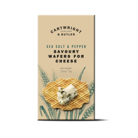 CARTWRIGHT & BUTLER Wafers for Cheese with Sea Salt & Black Pepper 75g