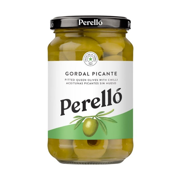Perello Gordal Spicy Pitted Olives Jar 150g