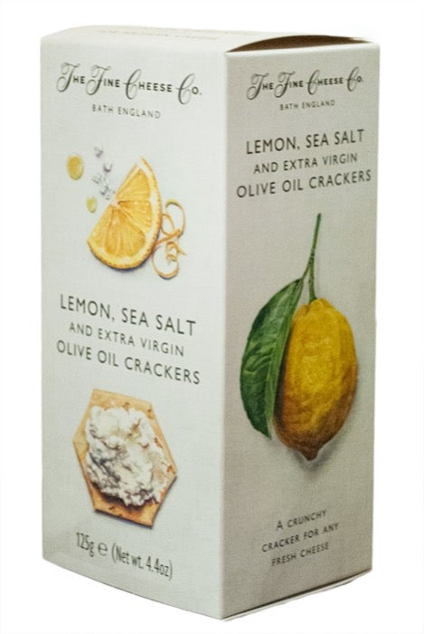 THE FINE CHEESE CO. Lemon, Sea Salt & Extra Virgin Olive Oil Crackers 125gr