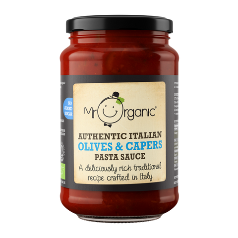 MR ORGANIC No Added Sugar Authentic Italian Olives and Capers Pasta Sauce 350g
