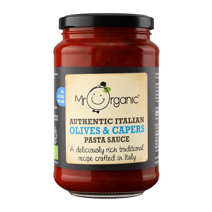 MR ORGANIC No Added Sugar Authentic Italian Olives and Capers Pasta Sauce 350g